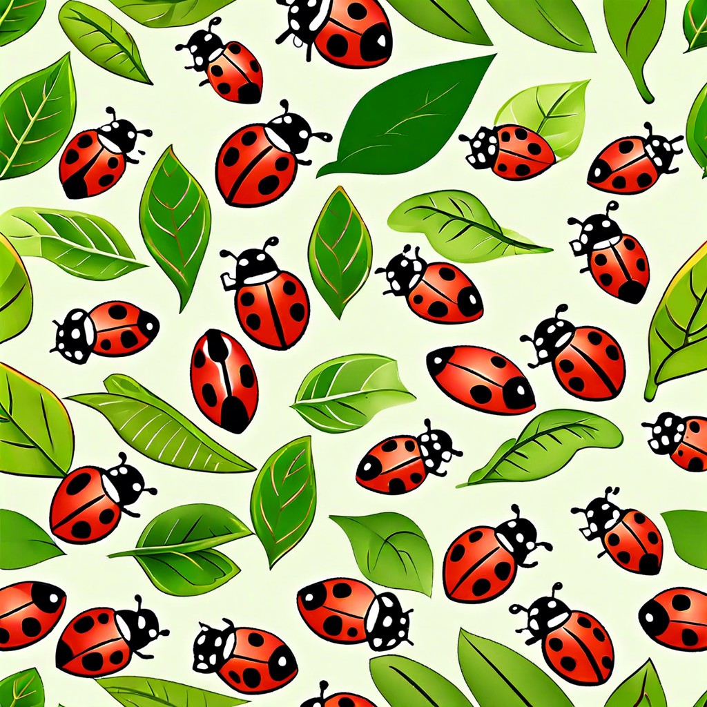 little ladybugs on leaves