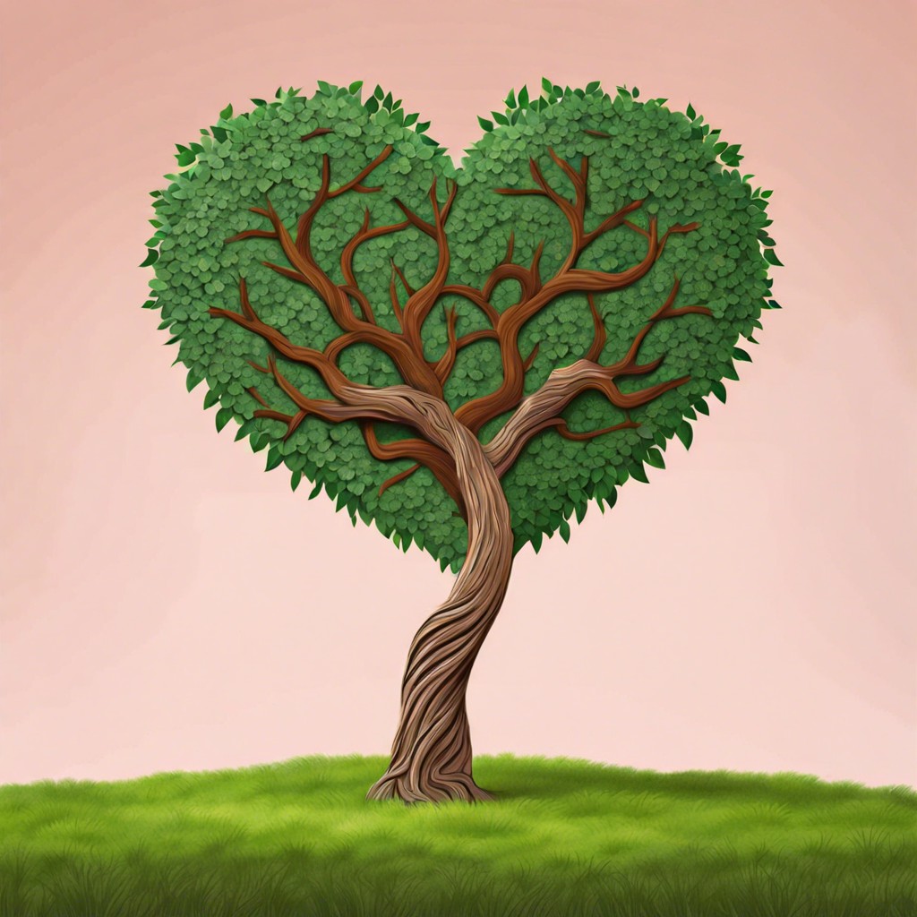 love tree create a tree whose branches form heart shapes at the ends