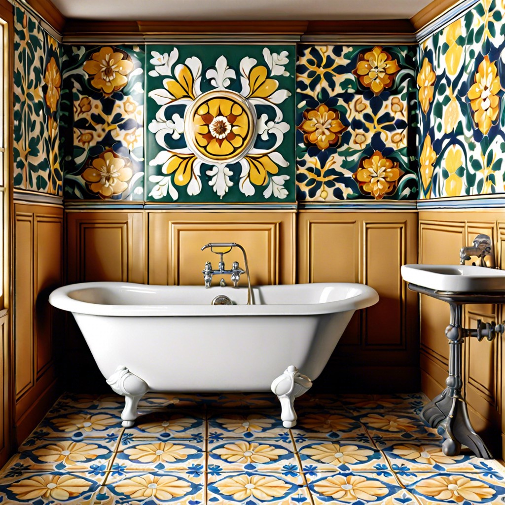 majolica patterned tiles for a vintage feel