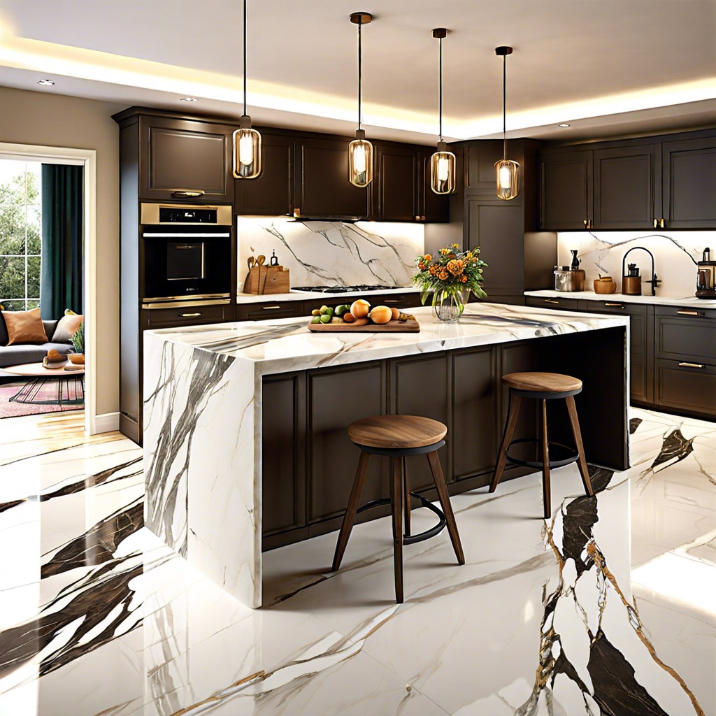 marble effect porcelain tiles