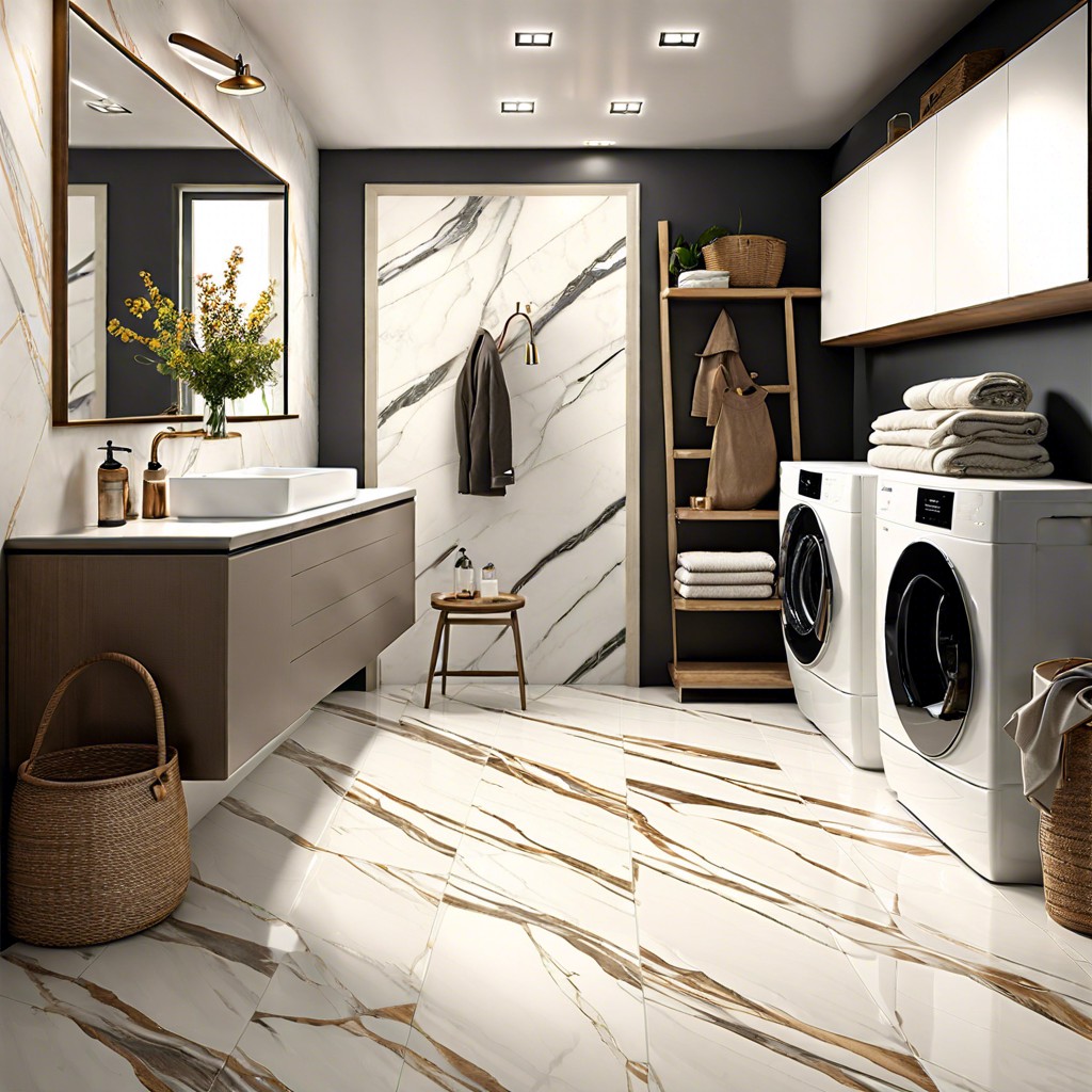 marble effect porcelain tiles