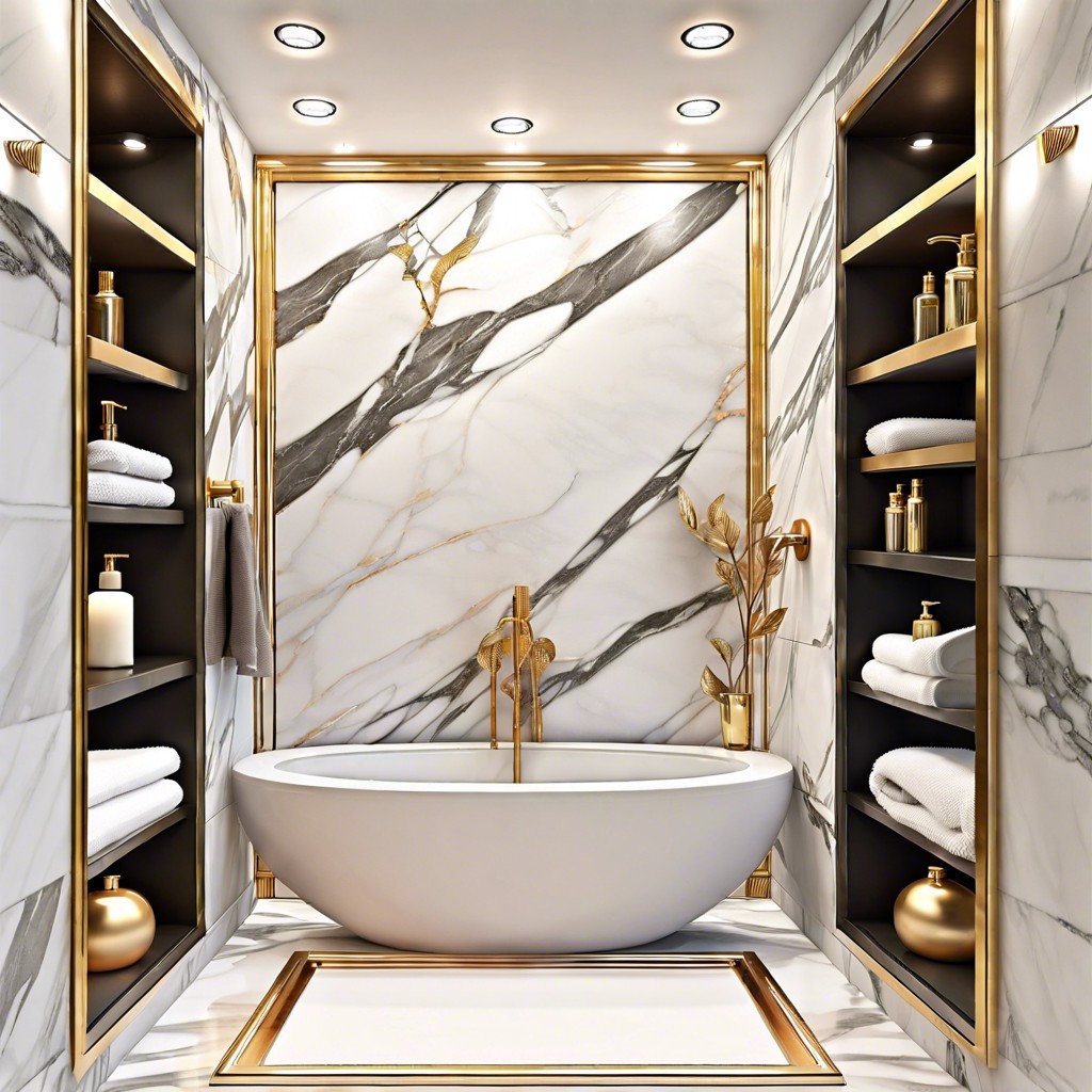 marble shelves for a touch of luxury