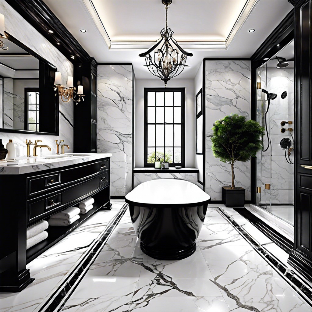 marble tiles with black veins