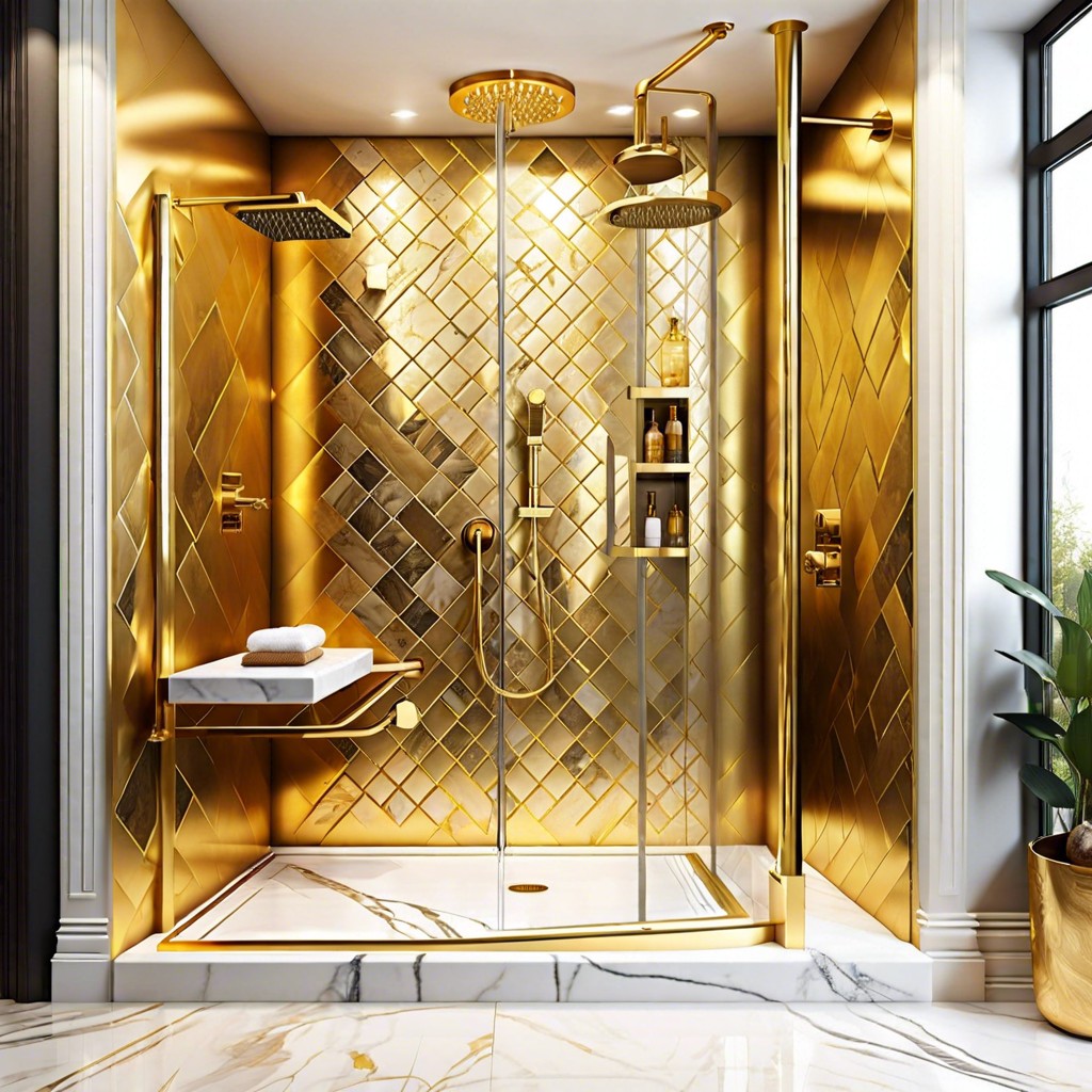 marble tiles with gold veining