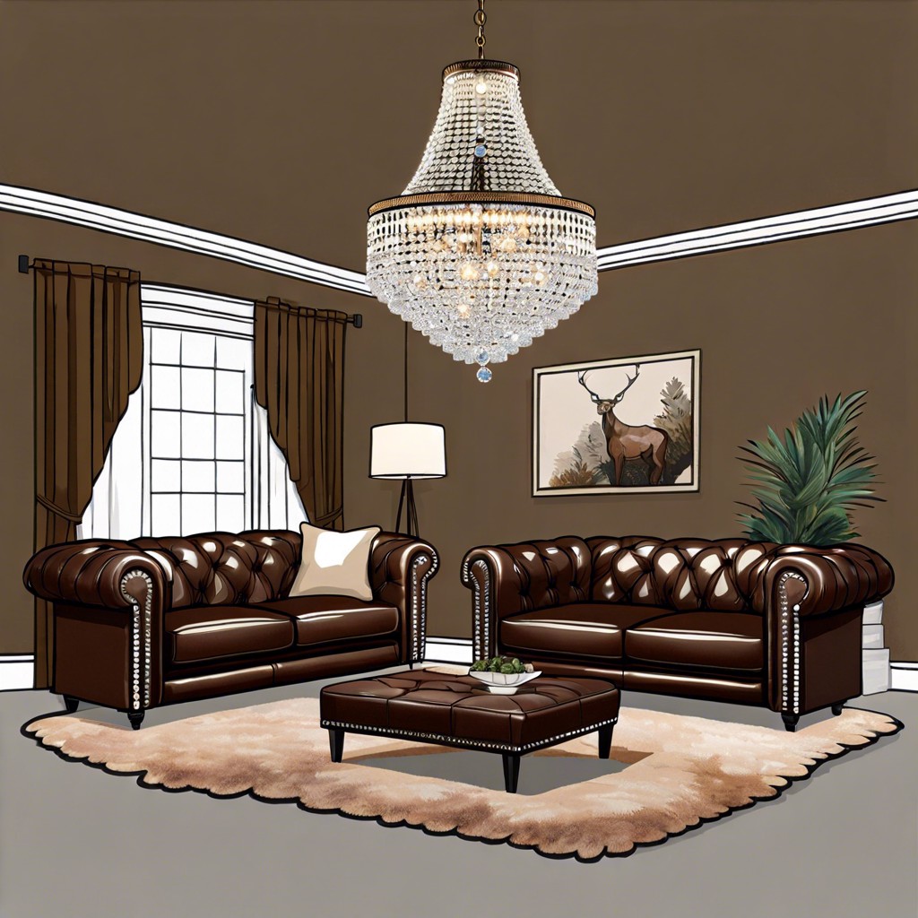 match with a high pile shag rug and crystal chandelier for a touch of elegance