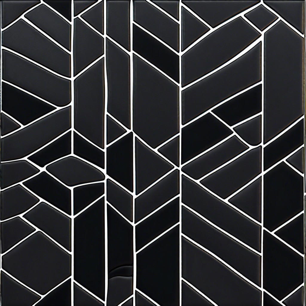 matte black mosaic tiles