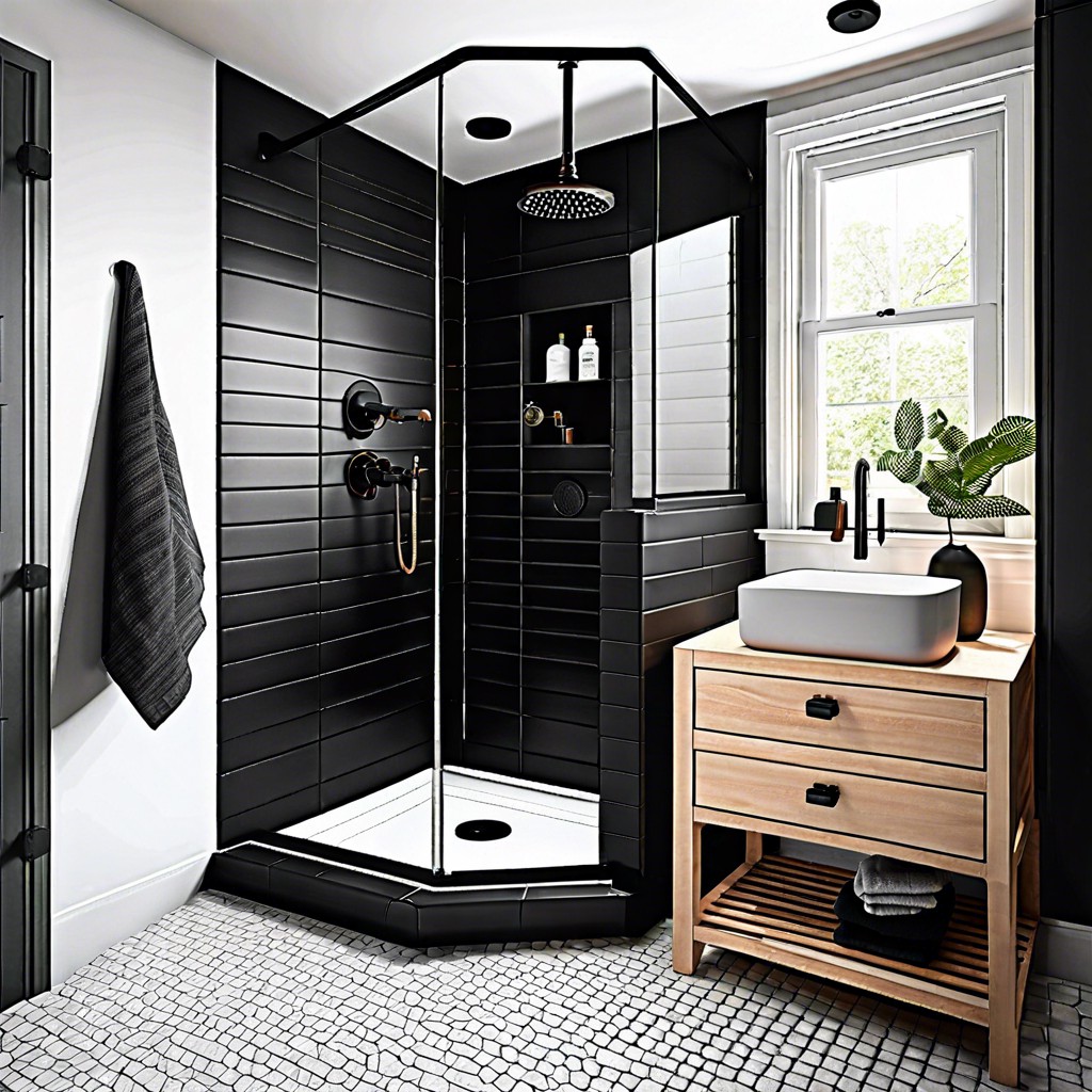 matte black subway tile