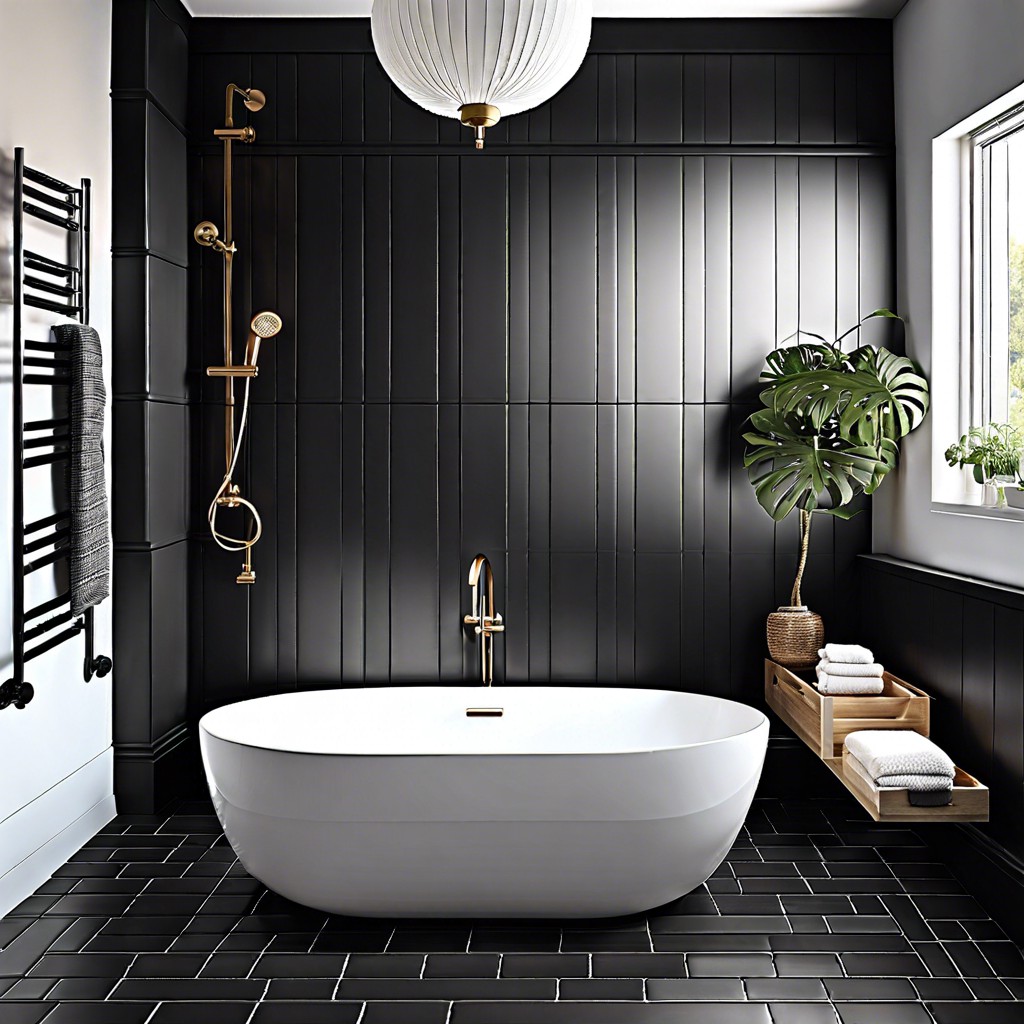 matte black subway tiles