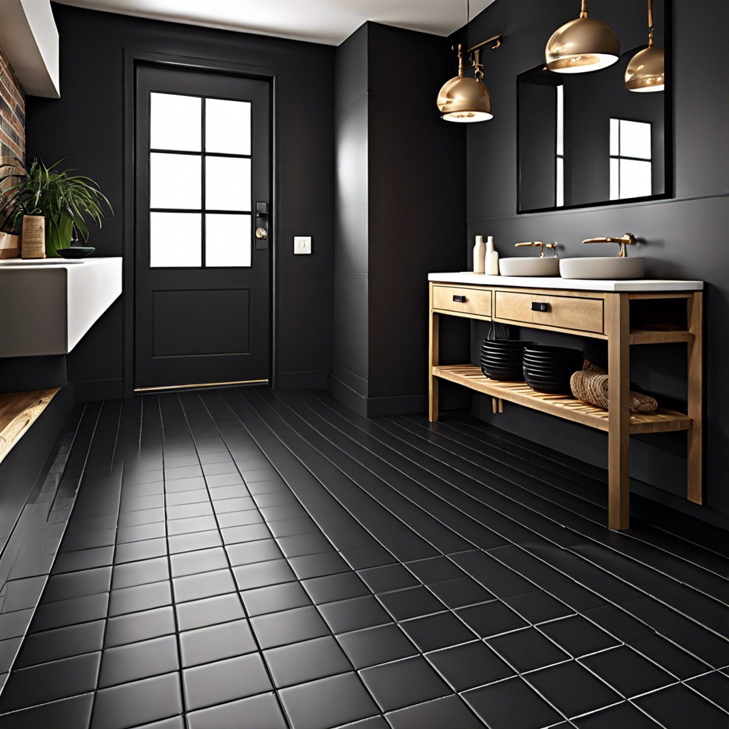 matte black tiles