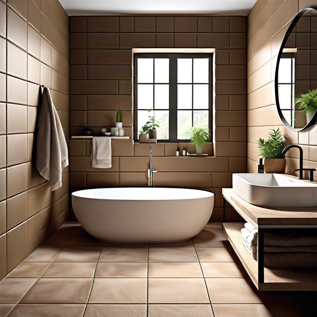 matte finish tiles in earth tones for a natural look