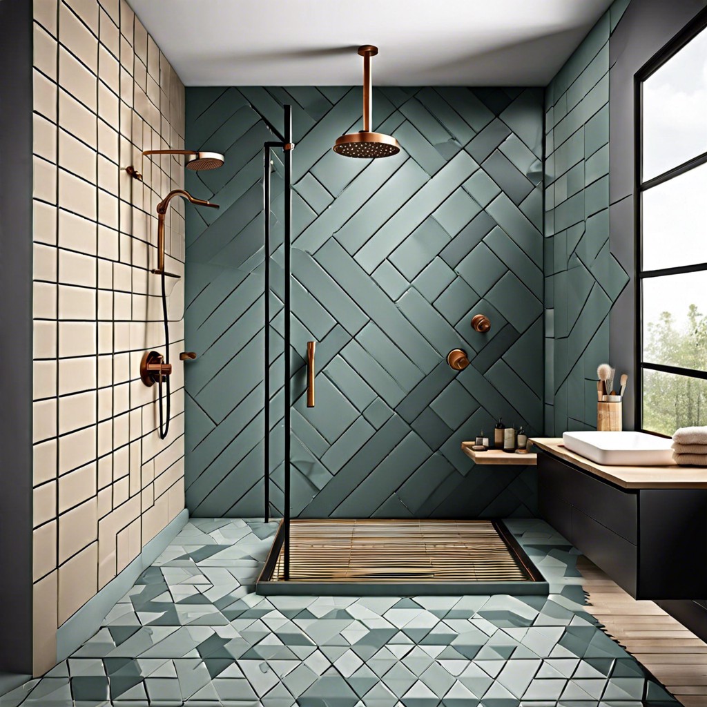 matte geometric tiles