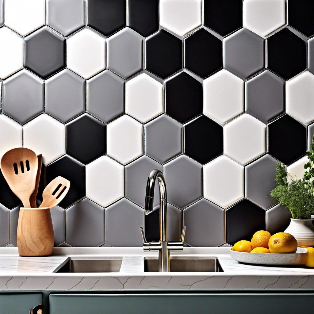 matte hexagon tiles