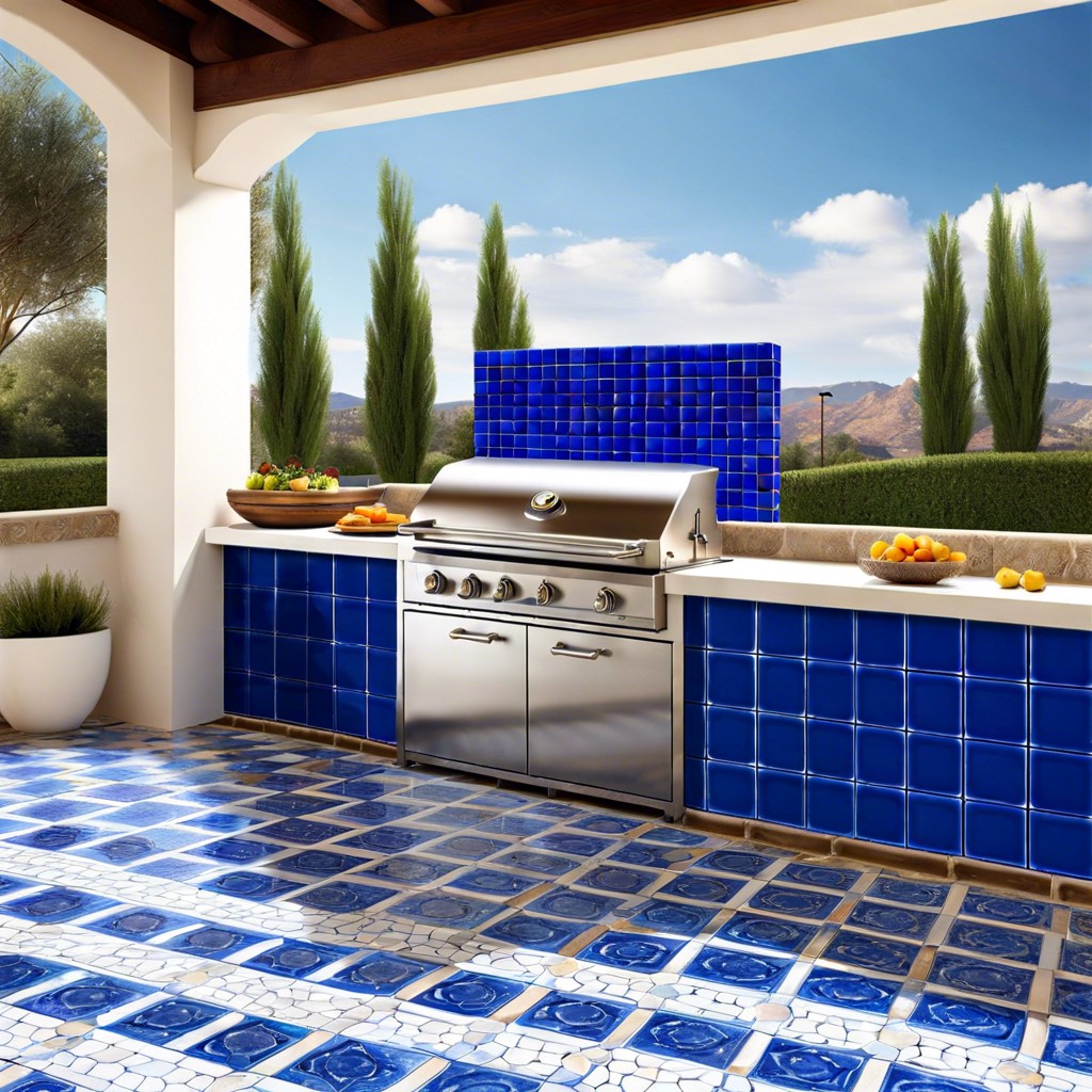 mediterranean blue and white tiles