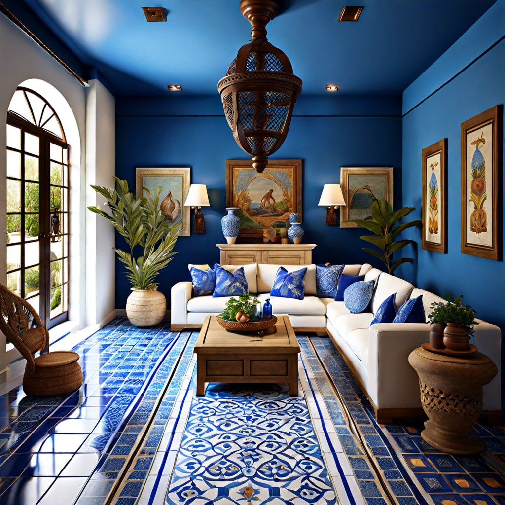 mediterranean style with blue accents