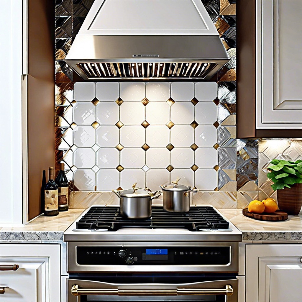 metallic accent tiles