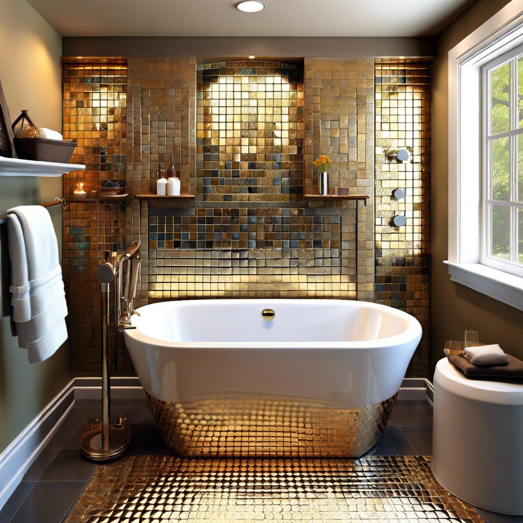 metallic accent tiles