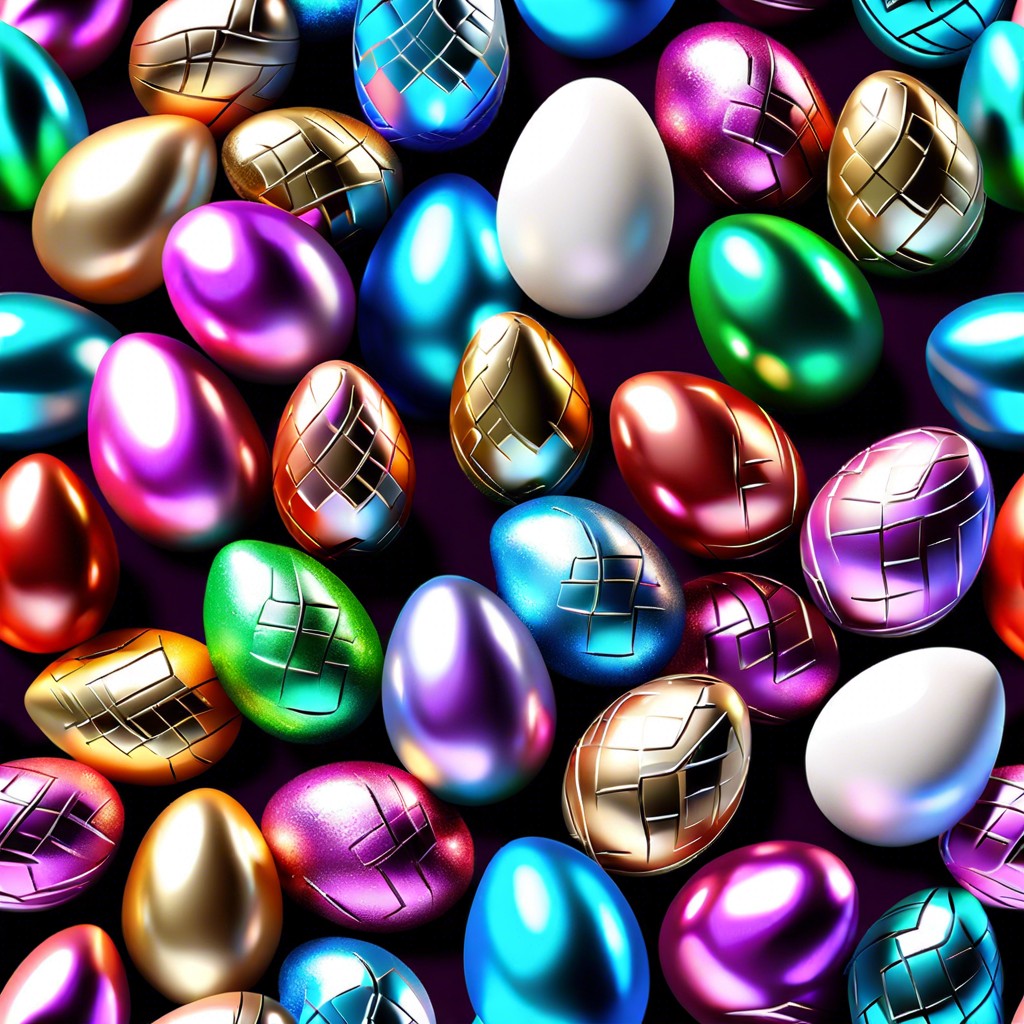 metallic eggs paint with gold silver or copper metallic colors