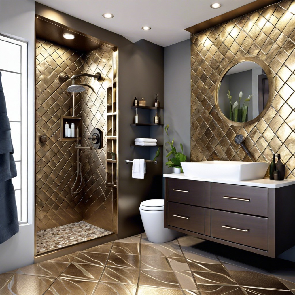 metallic finish tiles