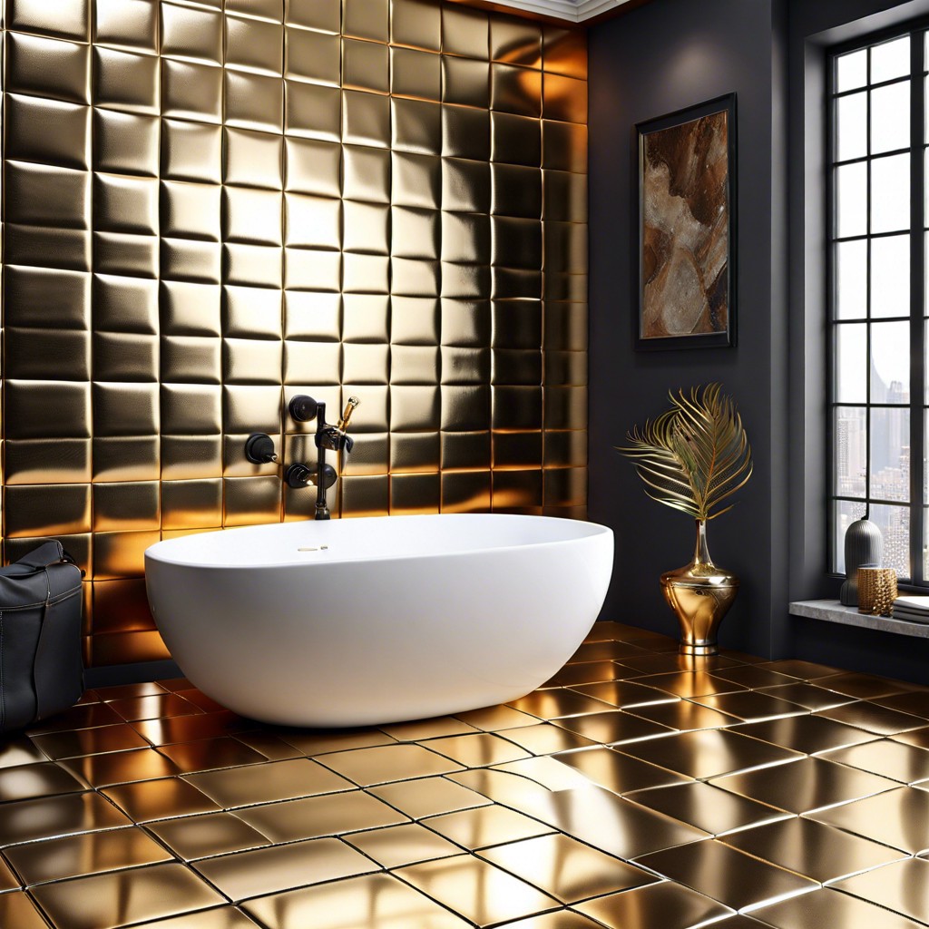 metallic finish tiles