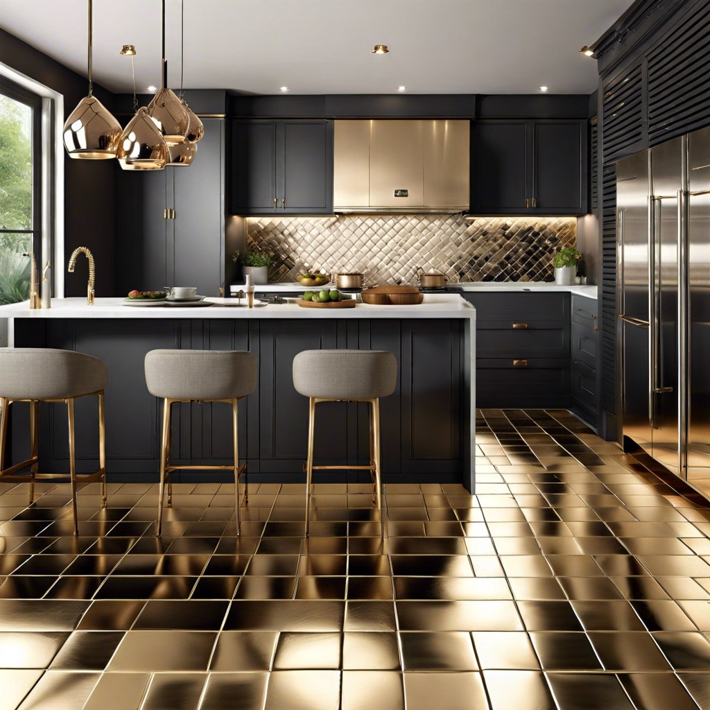 metallic finish tiles for a luxe look