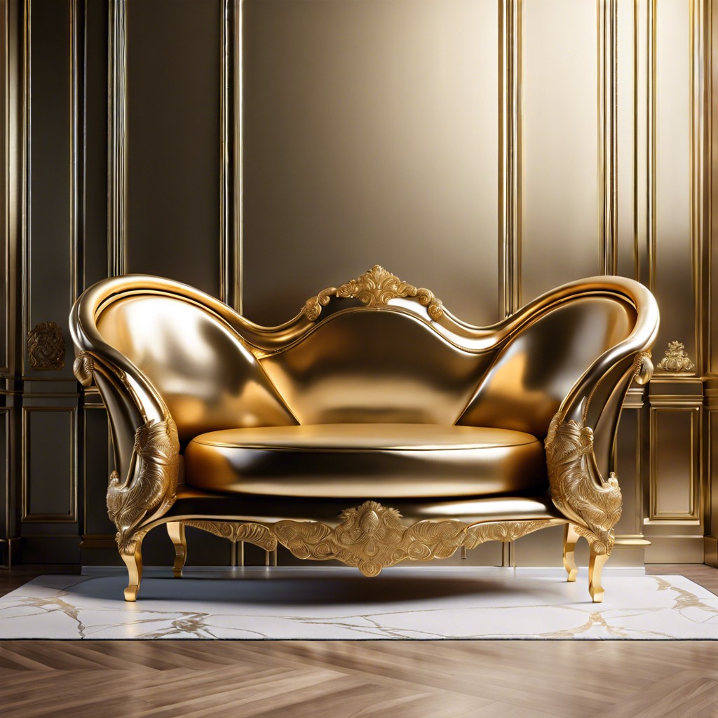 metallic gold chaise lounge