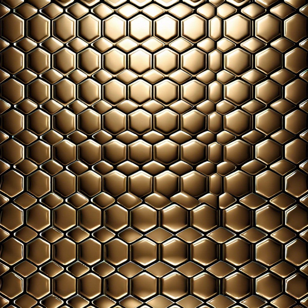 metallic hexagons