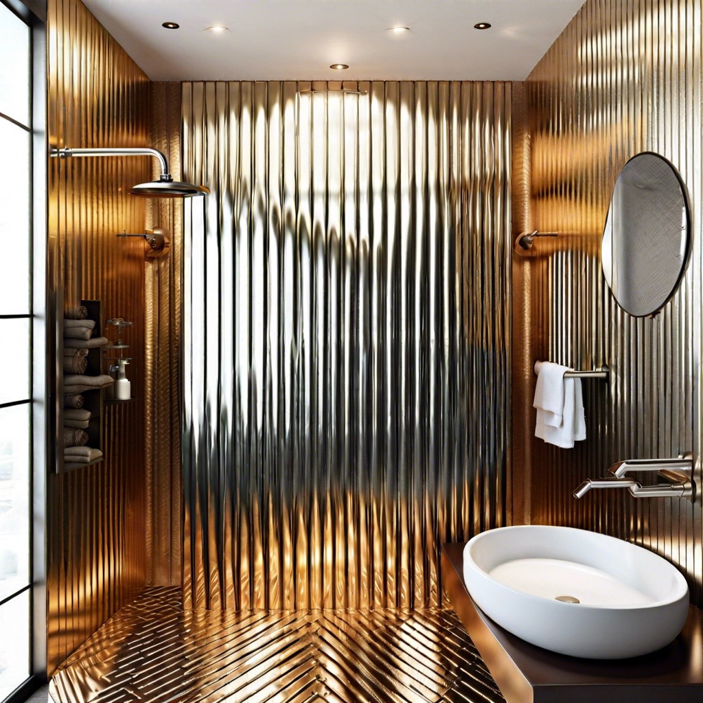 metallic shine opt for metallic picket tiles for a modern reflective surface