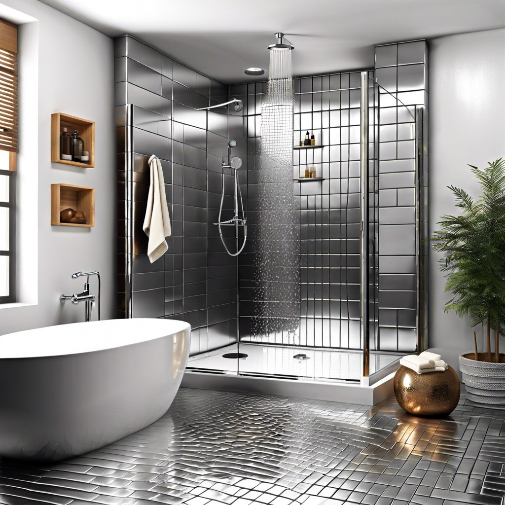 metallic silver tiles