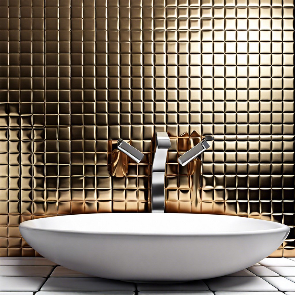 metallic tiles modern look with reflective properties