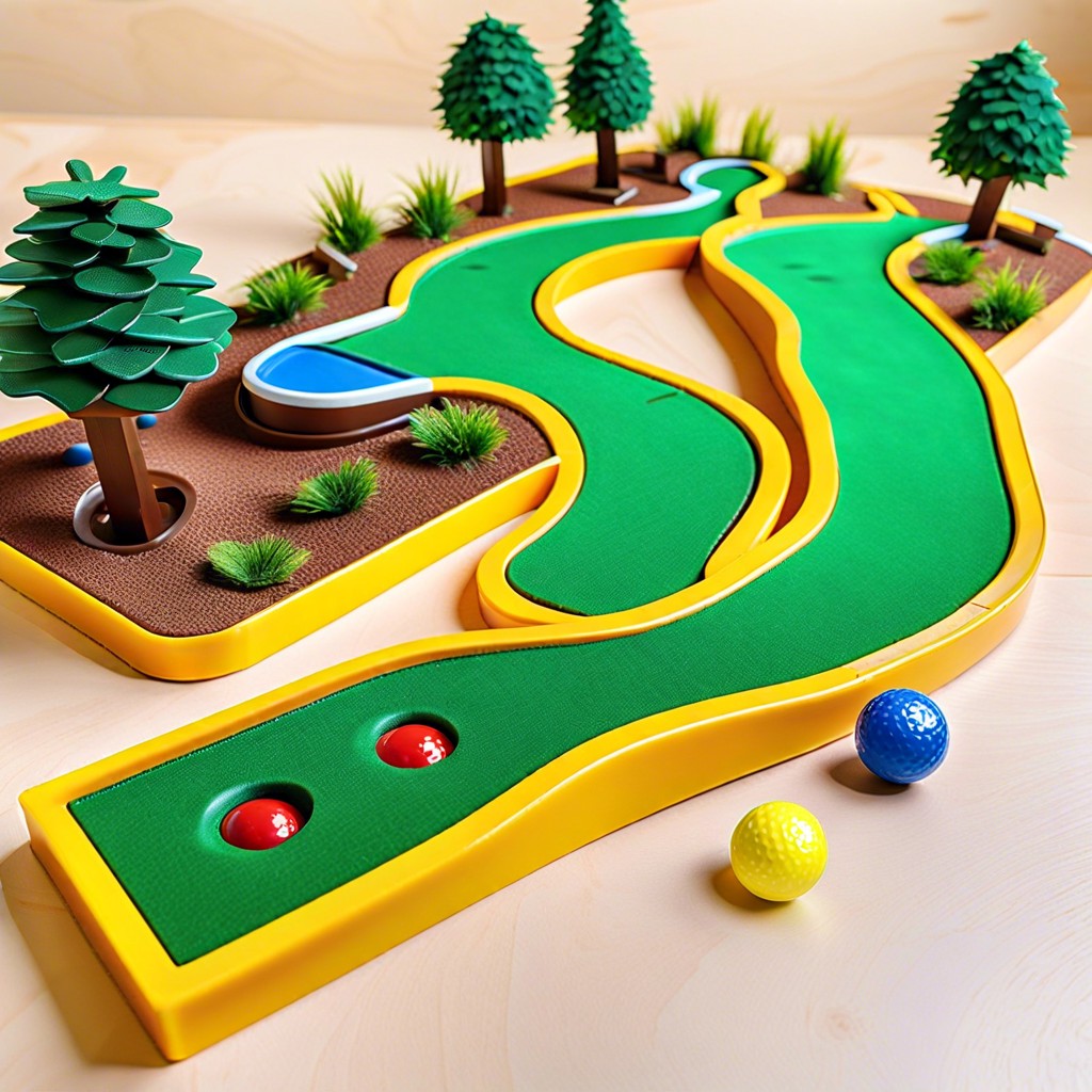 miniature golf course setup