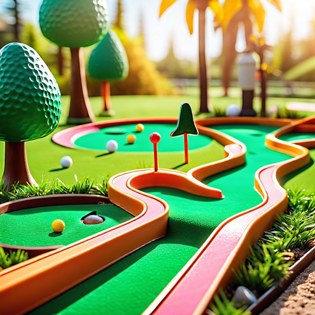 miniature golf course with obstacles