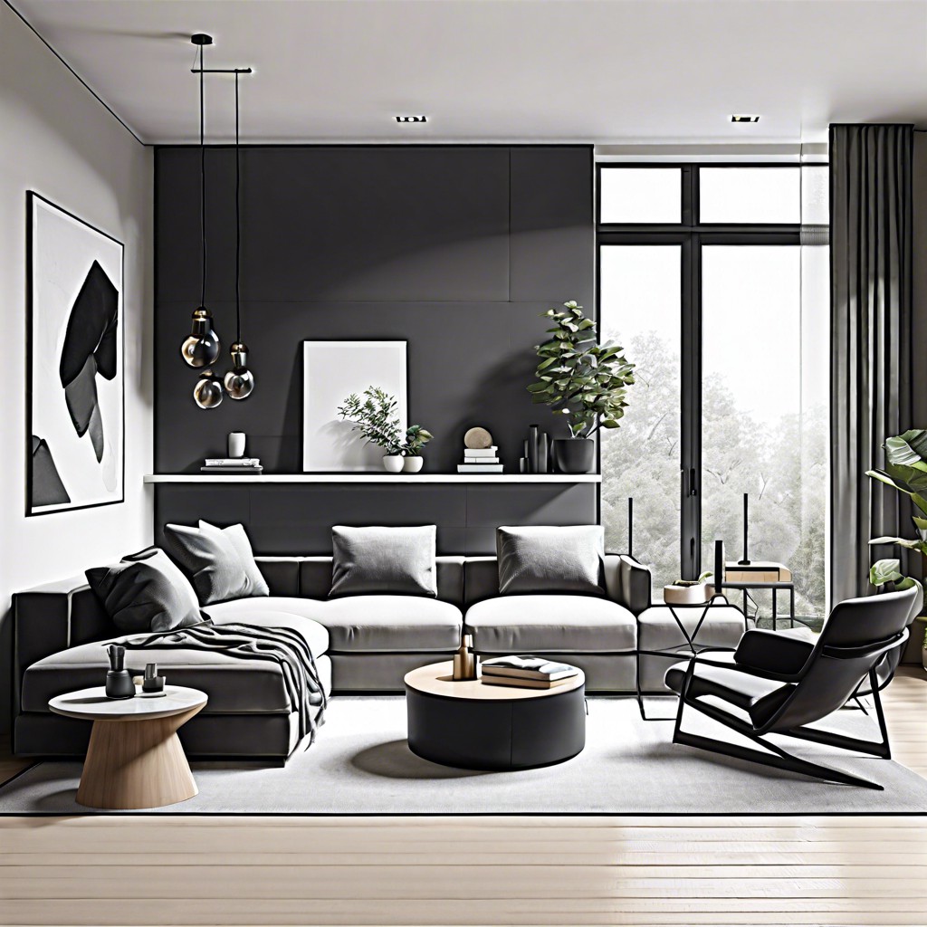 minimalist modern keep the layout spacious and uncluttered with sleek modern furniture and monochromatic color schemes