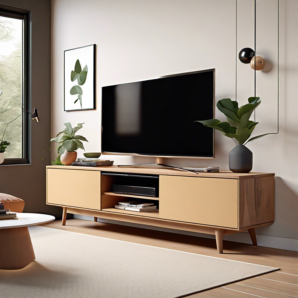 minimalist tv stand with storage