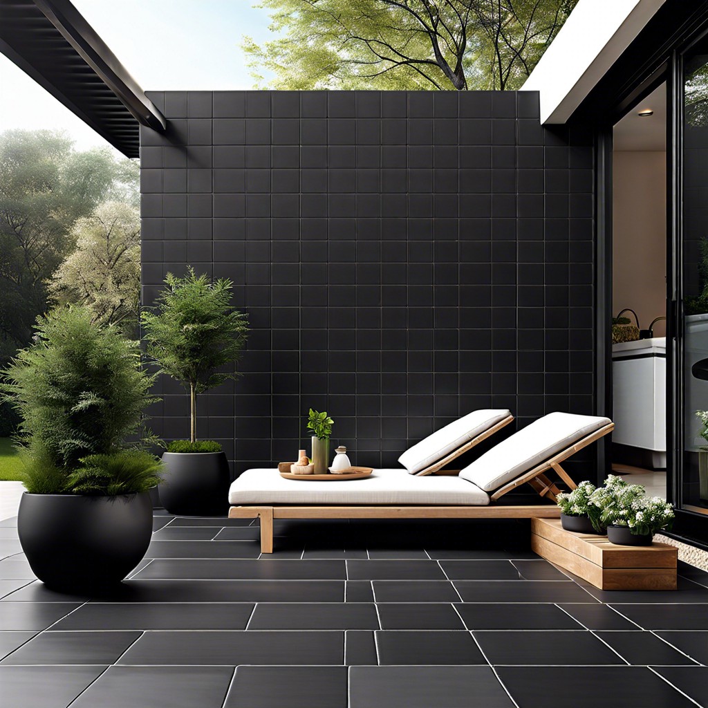 minimalistic matte black tiles