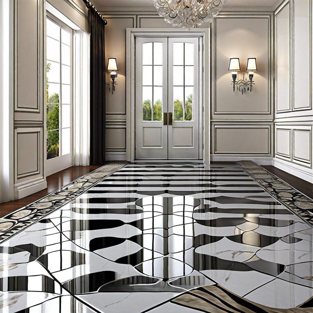 mirror tiles for a reflective border