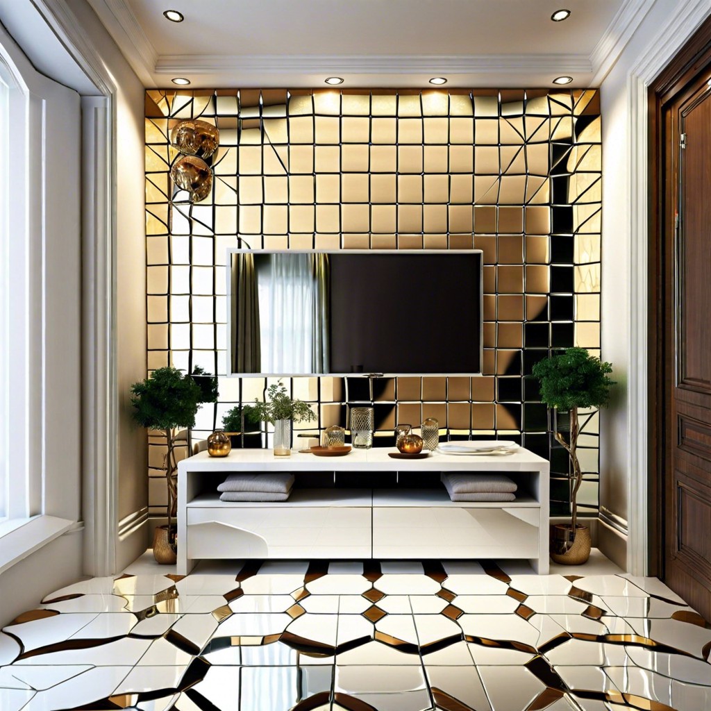 mirror tiles for a reflective wall