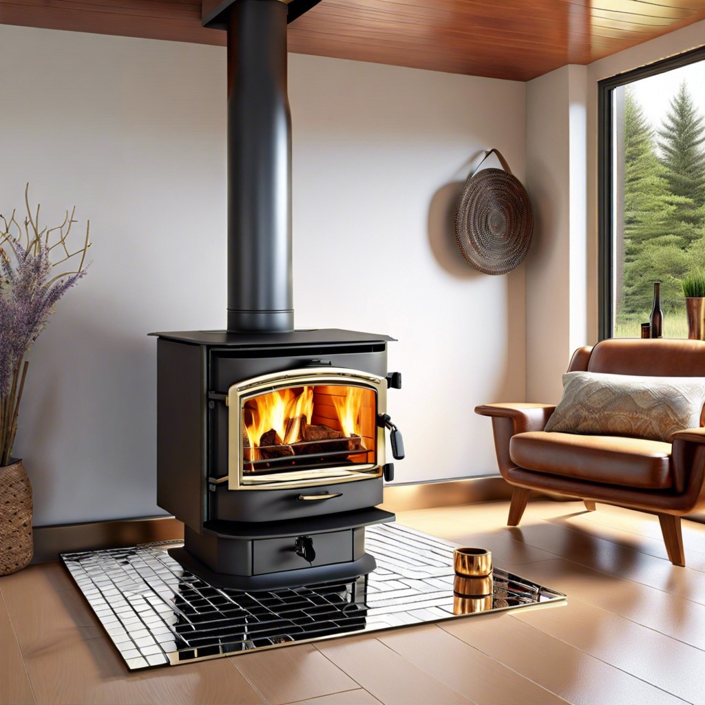 mirror tiles to enhance light and space around the stove