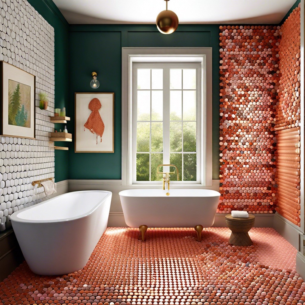 mix and match colored penny tiles for a playful space