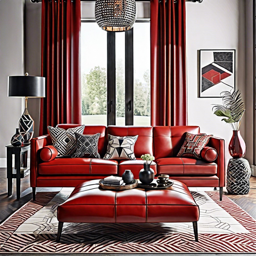 mix with bold geometric patterns in curtains and cushions
