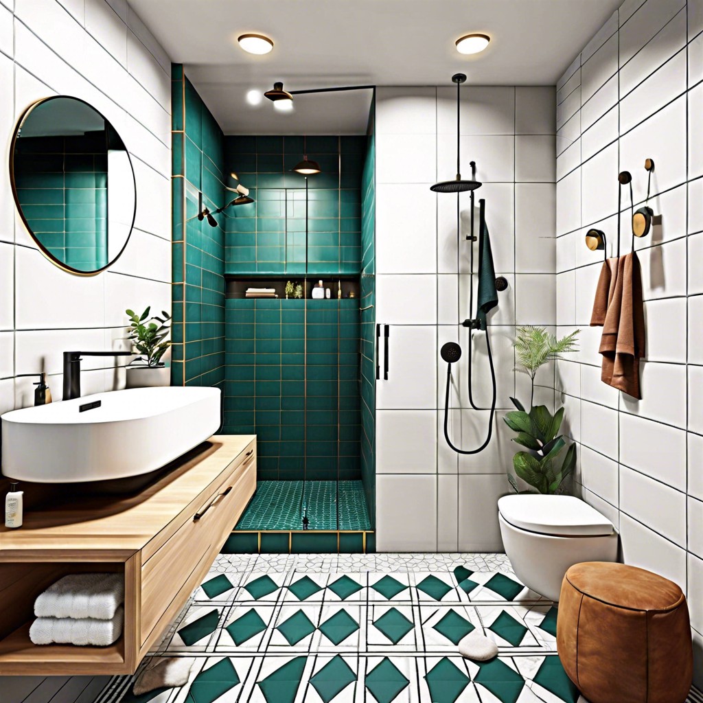 mixed geometric tiles for a modern touch