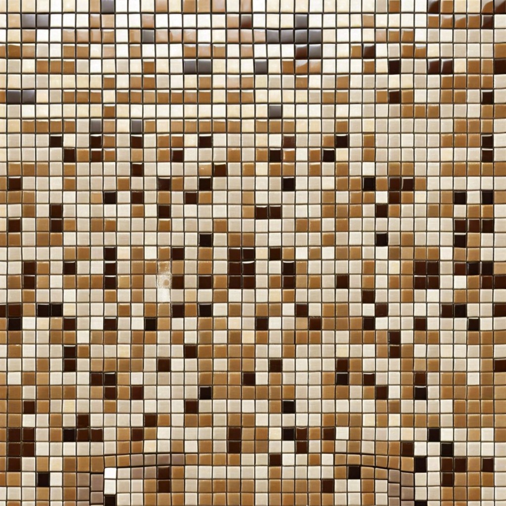 mixed neutral mosaic shower tiles