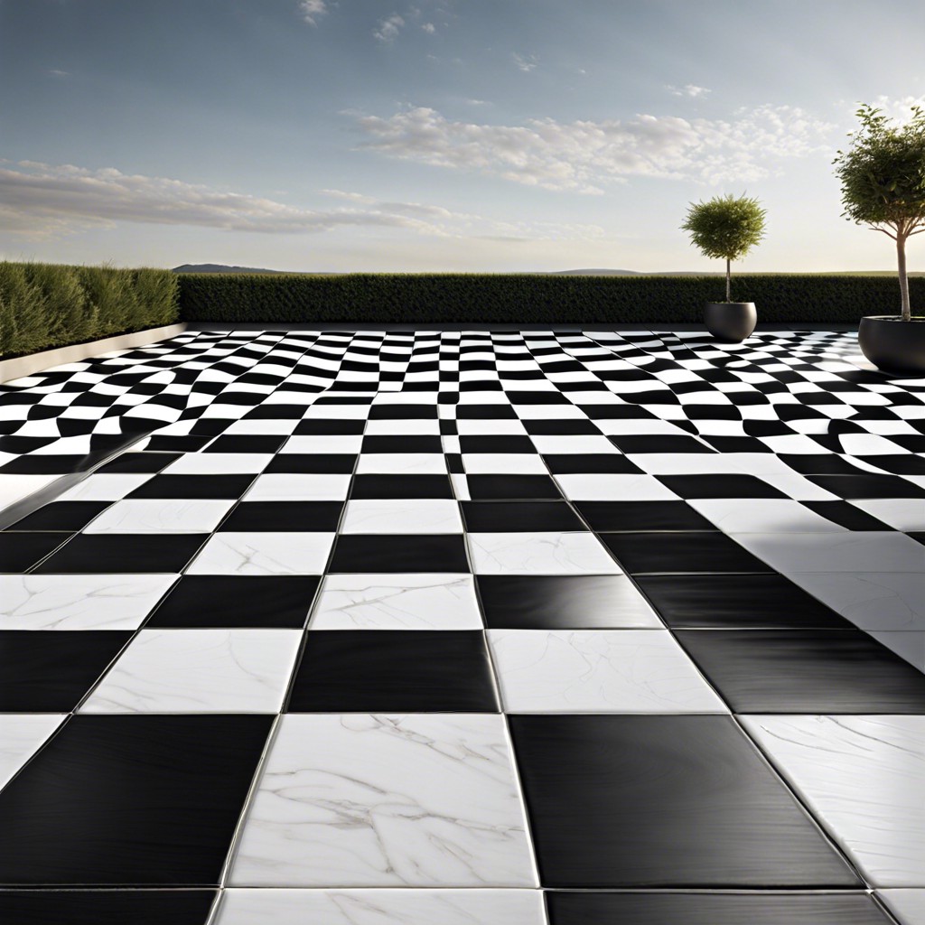 modern black and white checkerboard