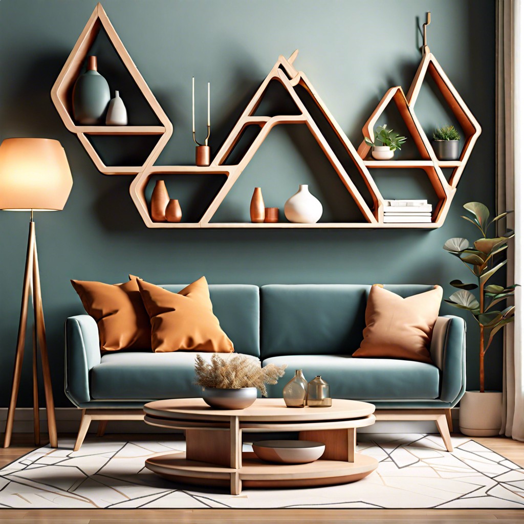 modern geometric shaped shelves