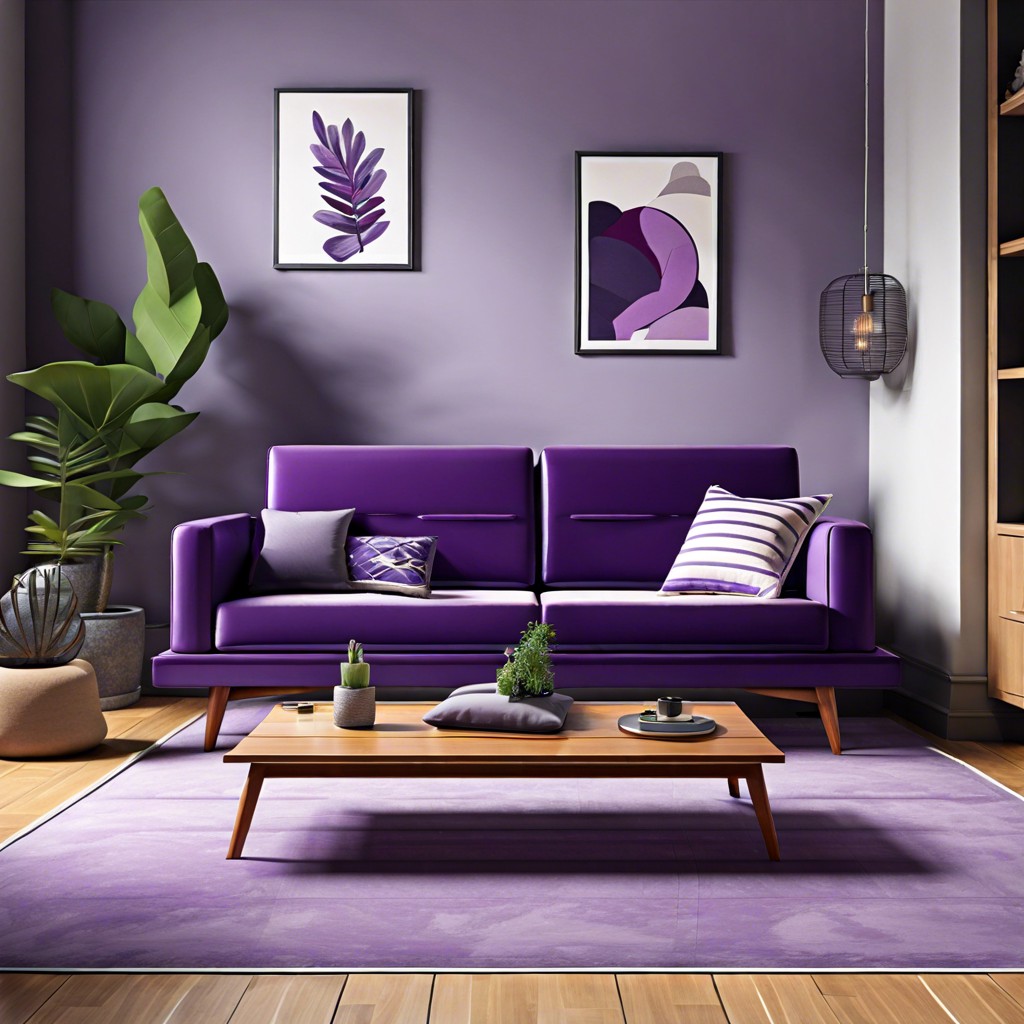 modern purple futon