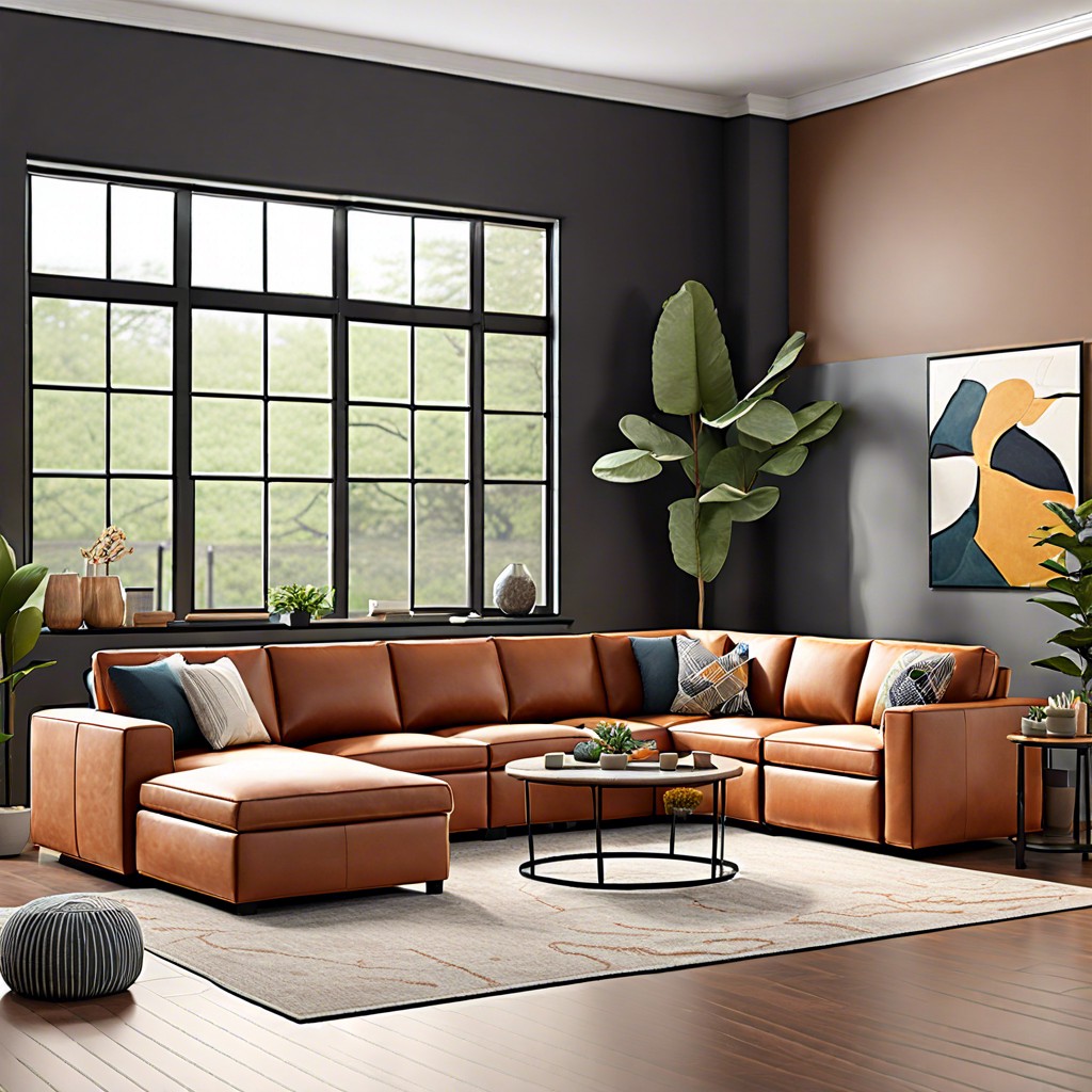modular sectional offers flexibility in arrangement and size