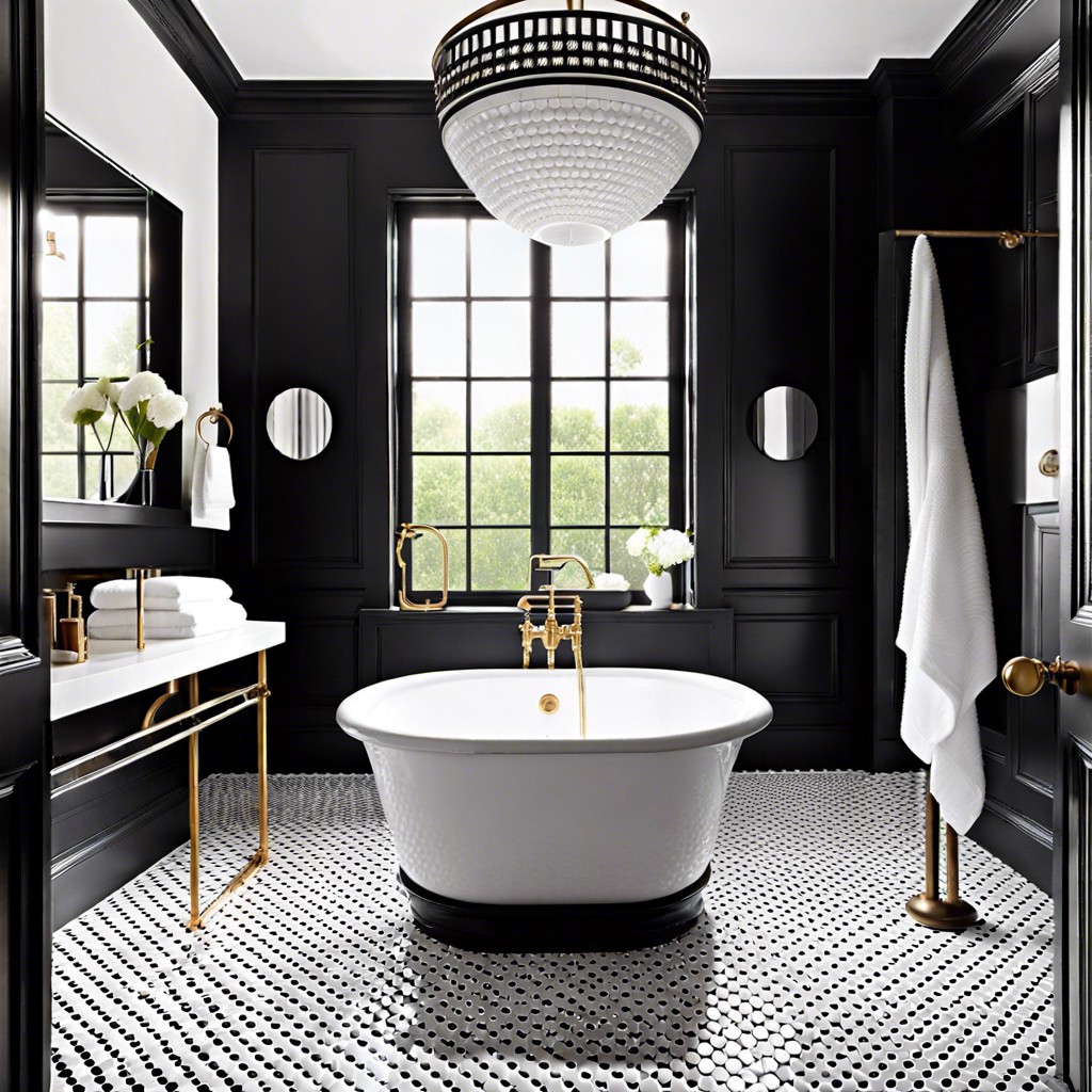 monochrome magic install all black or all white penny tiles for a chic minimalist look