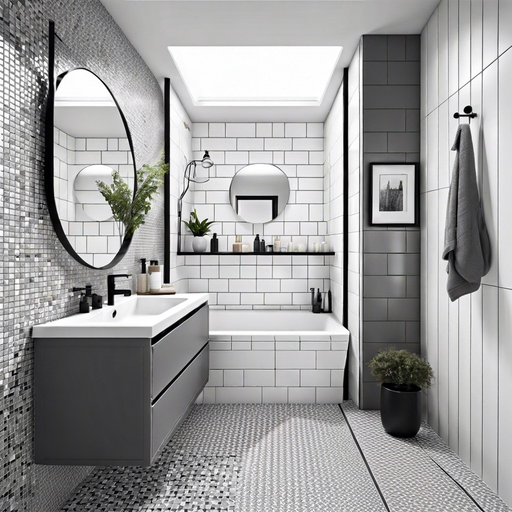 monochrome mosaic tiles