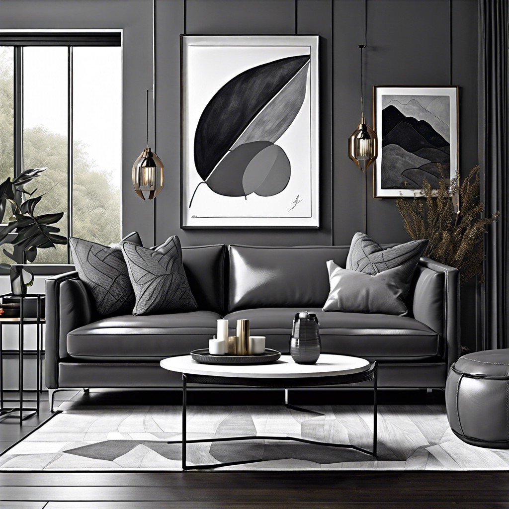 monochrome palette with various grey shades