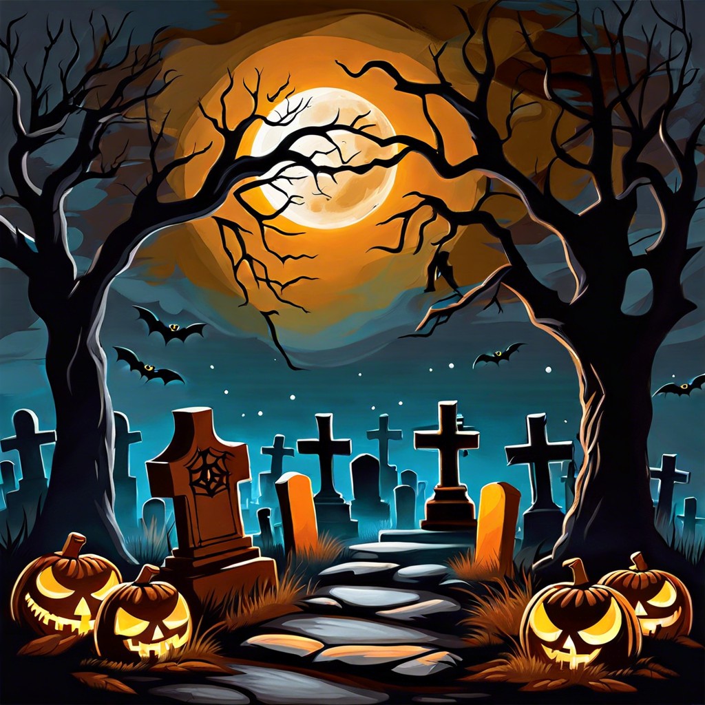 moonlit graveyard