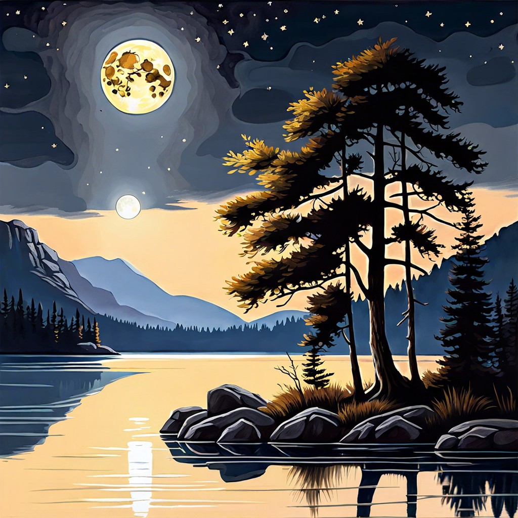 moonlit lake